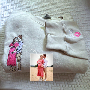 Personalized Mom Photo Sweatshirt or Hoodie - Embroidered