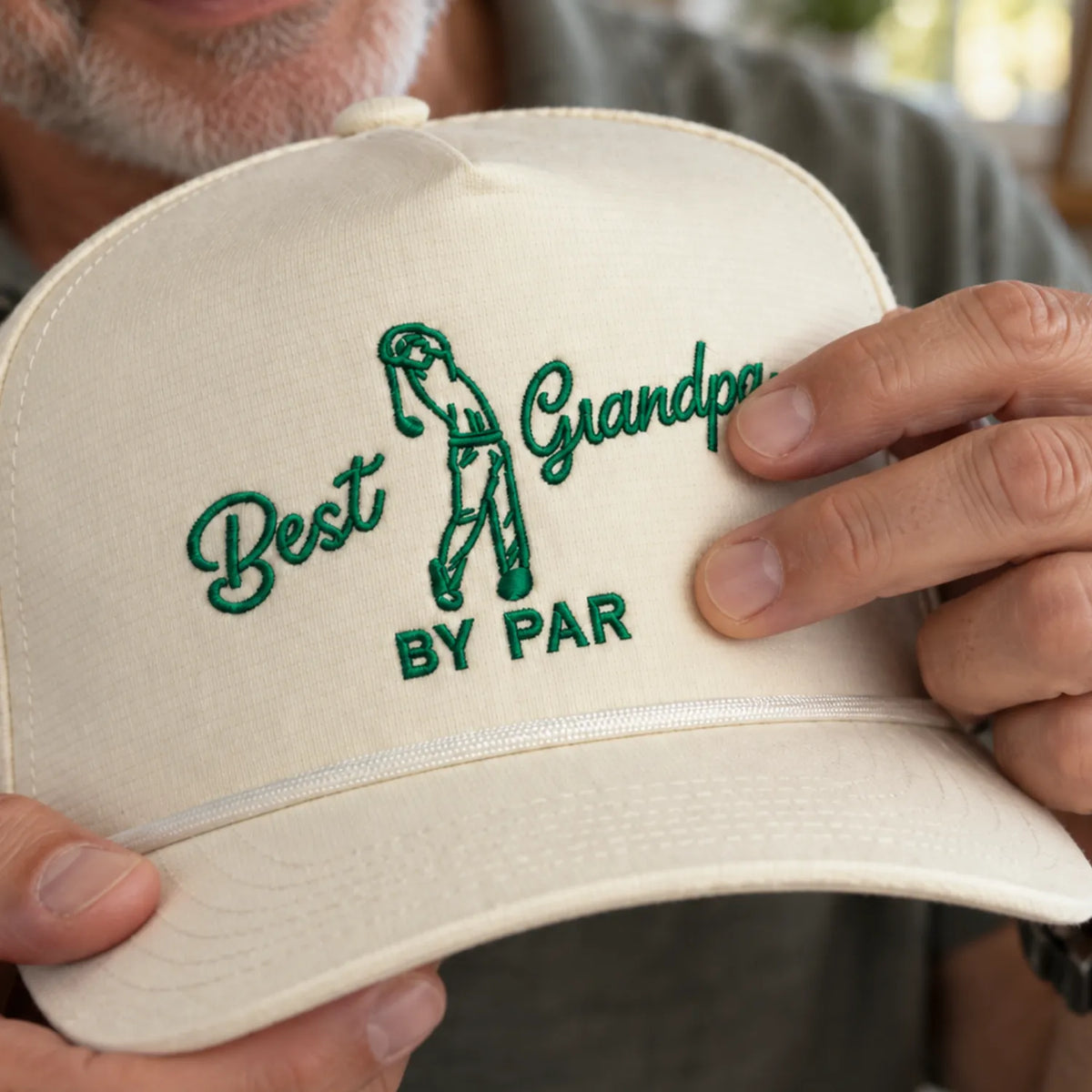 Embroidered Best Grandpa By Par Rope Cap, Birthday Gift for Golf Grandpa, New Grandpa Hat