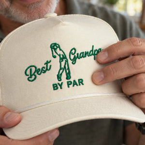 Embroidered Best Grandpa By Par Rope Cap, Birthday Gift for Golf Grandpa, New Grandpa Hat