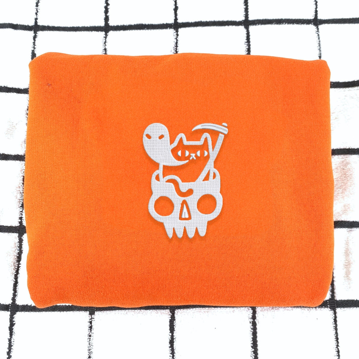 Doom Cat Halloween Sweatshirt, Hoodie Embroidered - Embroly