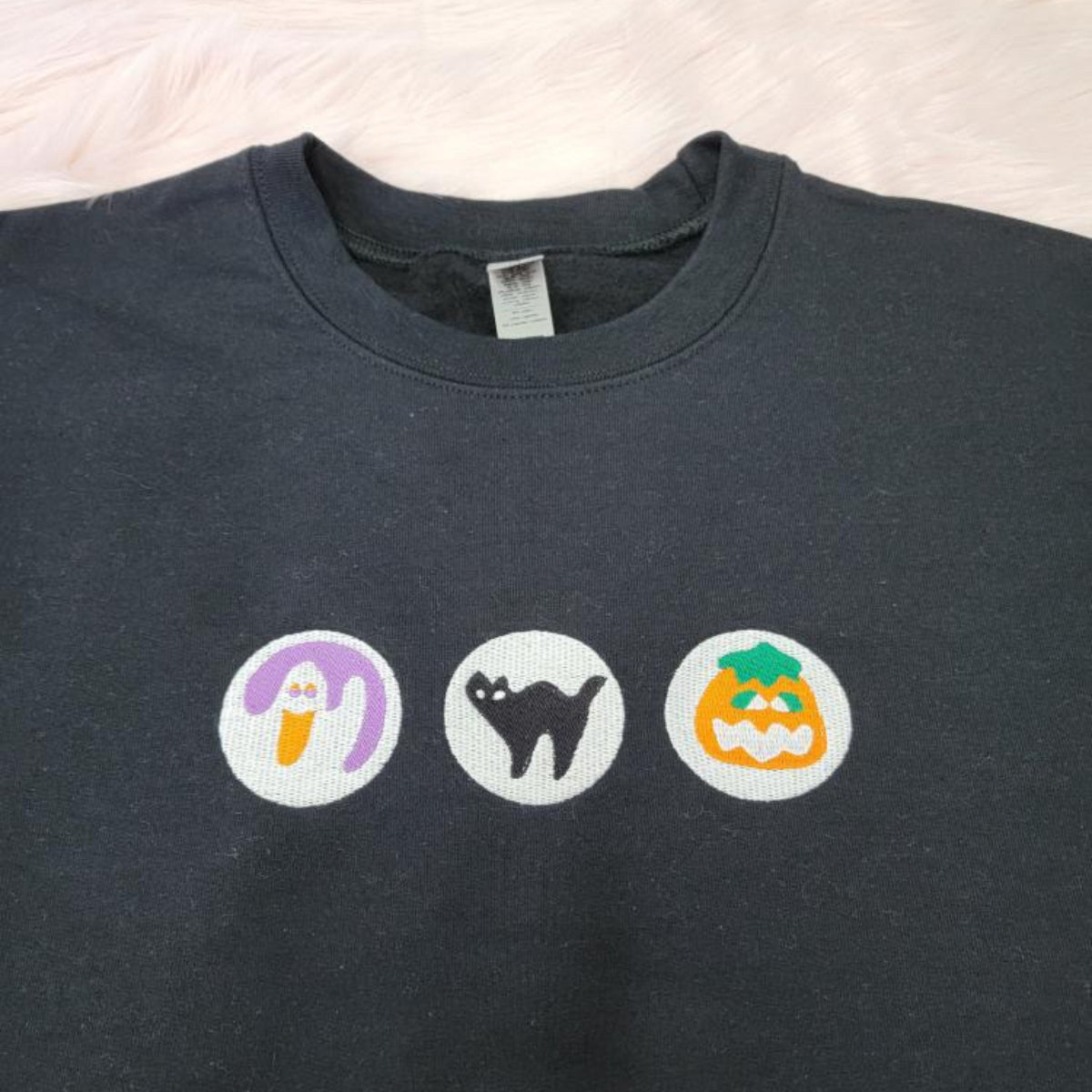 Halloween Cookies Boo Sweatshirt with Embroidered Spooky