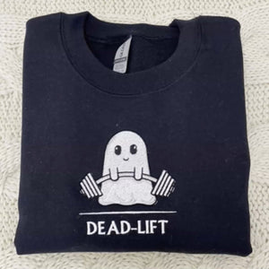 Ghost Gym Dead Lift Halloween Embroidered Sweatshirt or Hoodie