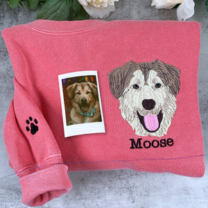 Comfort Color® Custom Embroidered Dog Mom Sweatshirt