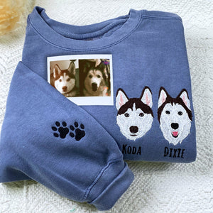 Comfort Color® Custom Embroidered Pet Outline Sweatshirt from Photo