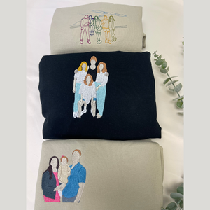 Personalized Unique Bridal Shower Gift for Sister Sweatshirt with Embroidery Photo Text Icon on Sleeve