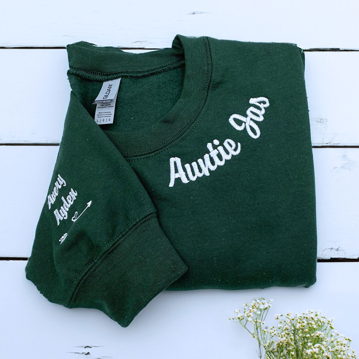 Custom Embroidered Auntie Sweatshirt or Hoodie, Personalized Gift for New Aunt