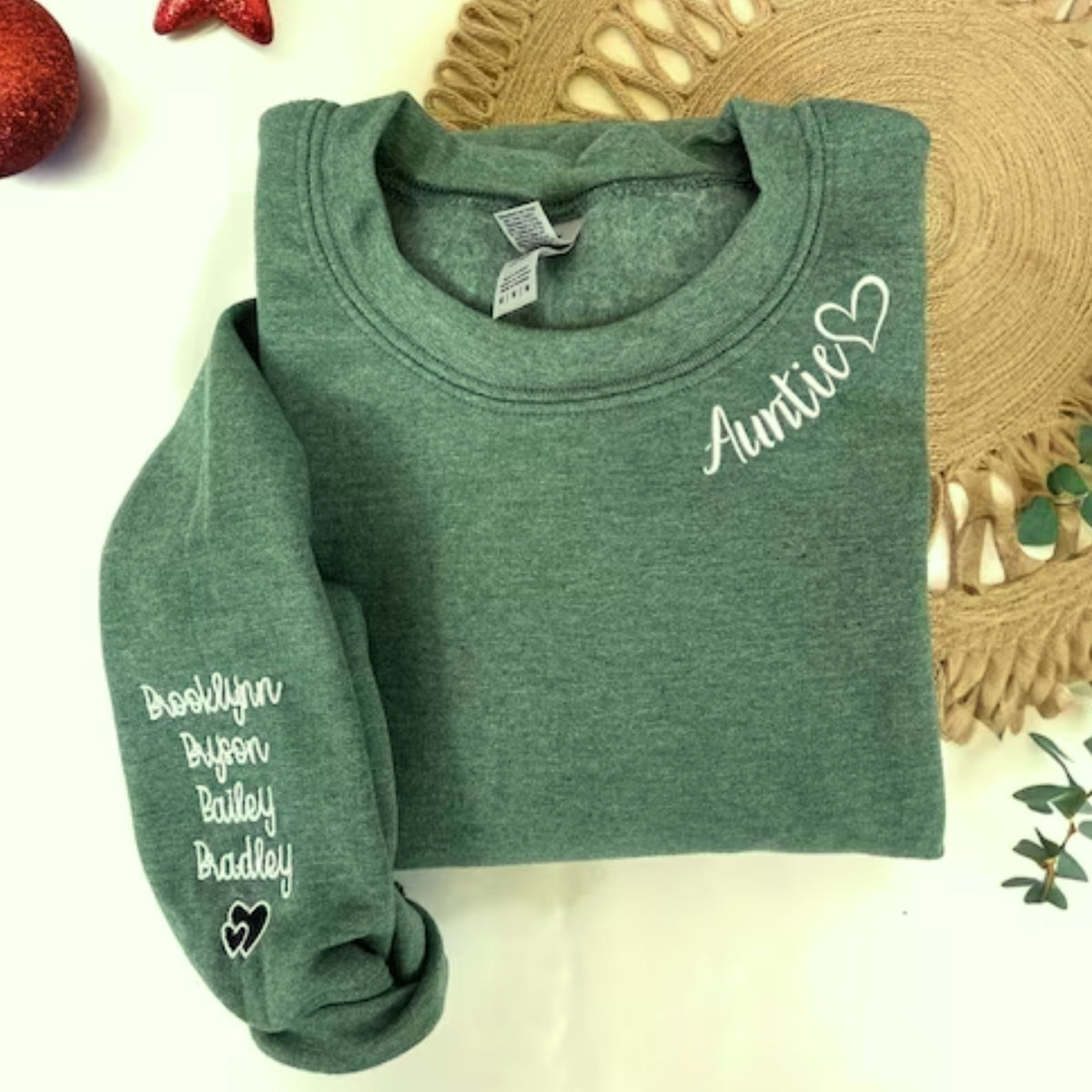 Custom Embroidered Auntie Sweatshirt
