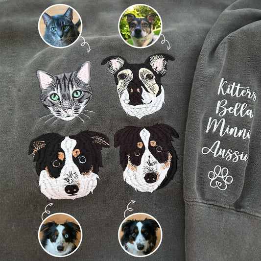 Custom Embroidered Dog Mom Hoodie, Personalized Hoodie with Icon, Gift For Dog Lovers - Embroly