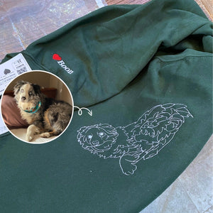 Australian Shepherd Sweatshirt or Hoodie, Custom Embroidered Gift from Photo Name