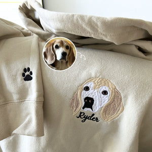 Beagle Sweatshirt or Hoodie, Custom Embroidered Gift from Photo Name