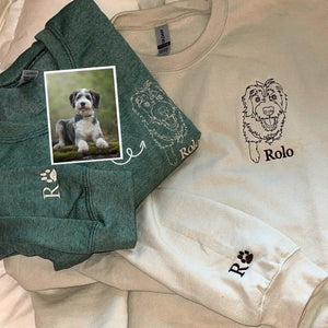 Custom Embroidered French Bulldog Sweatshirt or Hoodie with Picture Name