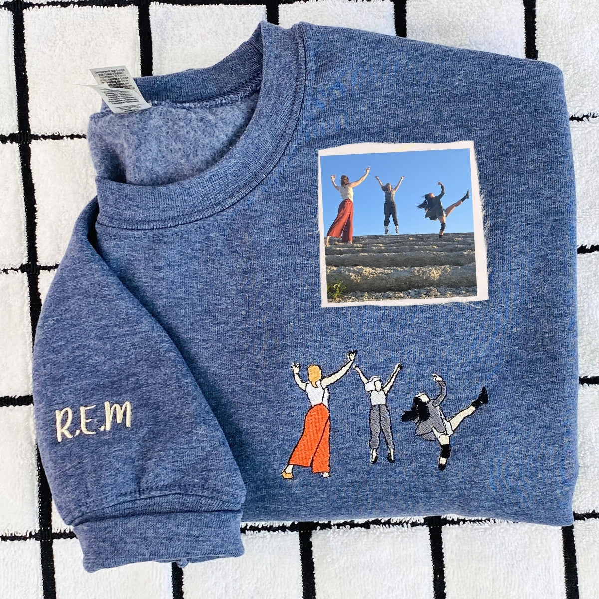 Personalized Best Friend Sweatshirts for with Portrait Embroidery fr