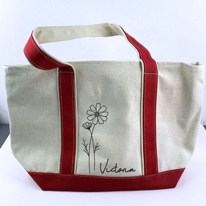 Birth Month Flower Tote Bag