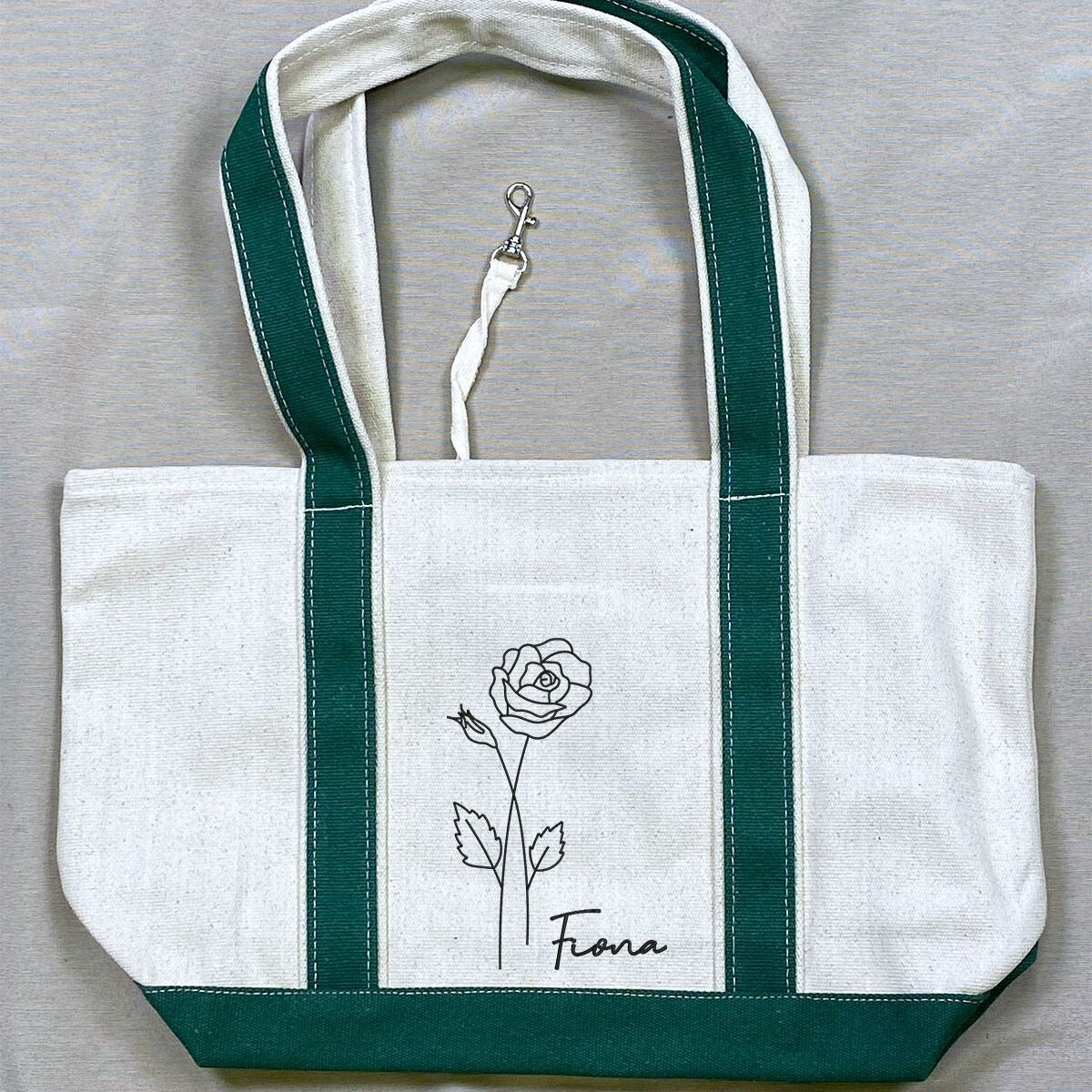Birth Month Flower Custom Embroidered Tote Bag, Bachelorette Party, Bridesmaid Gifts - Embroly
