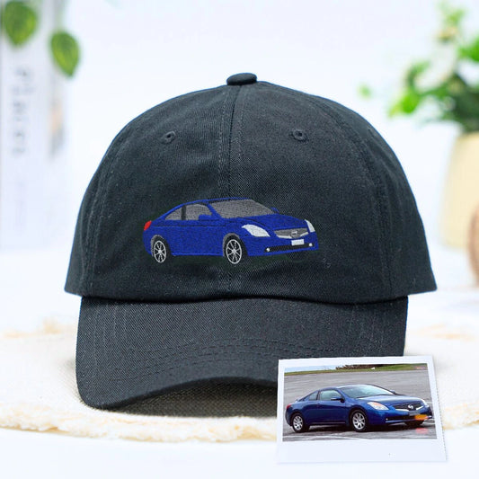 Personalized Car Hat with Custom Embroidered Photo - Unique Car Guy Gift Idea for Father's Day Birthday