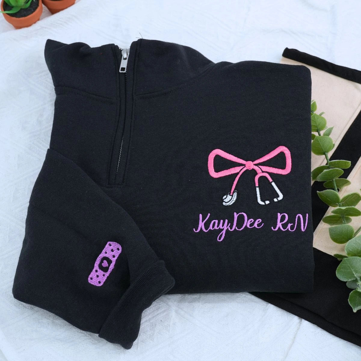 Black Nurse Quarter Sweatshirt, a meaningful and coxy gift for Nurse