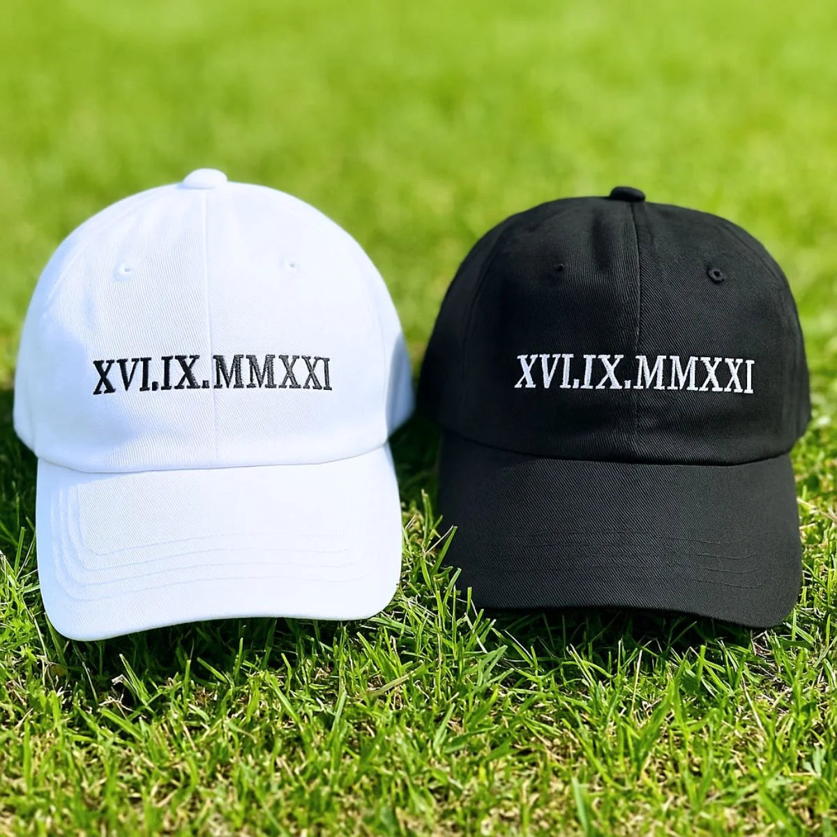 Custom Roman Numeral Hat, Matching Wedding Date Hat, Bride Hat, Embroidered Wedding GIft
