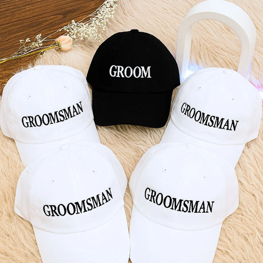 Black and White Groom and Groomsman Hat, a wedding party gift