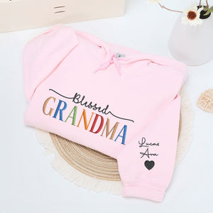 Blessed Grandma Sweatshirt or Hoodie, Custom Embroidered Mother's Day Gift for Grandma