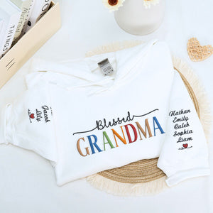 Blessed Grandma Sweatshirt or Hoodie, Custom Embroidered Mother's Day Gift for Grandma