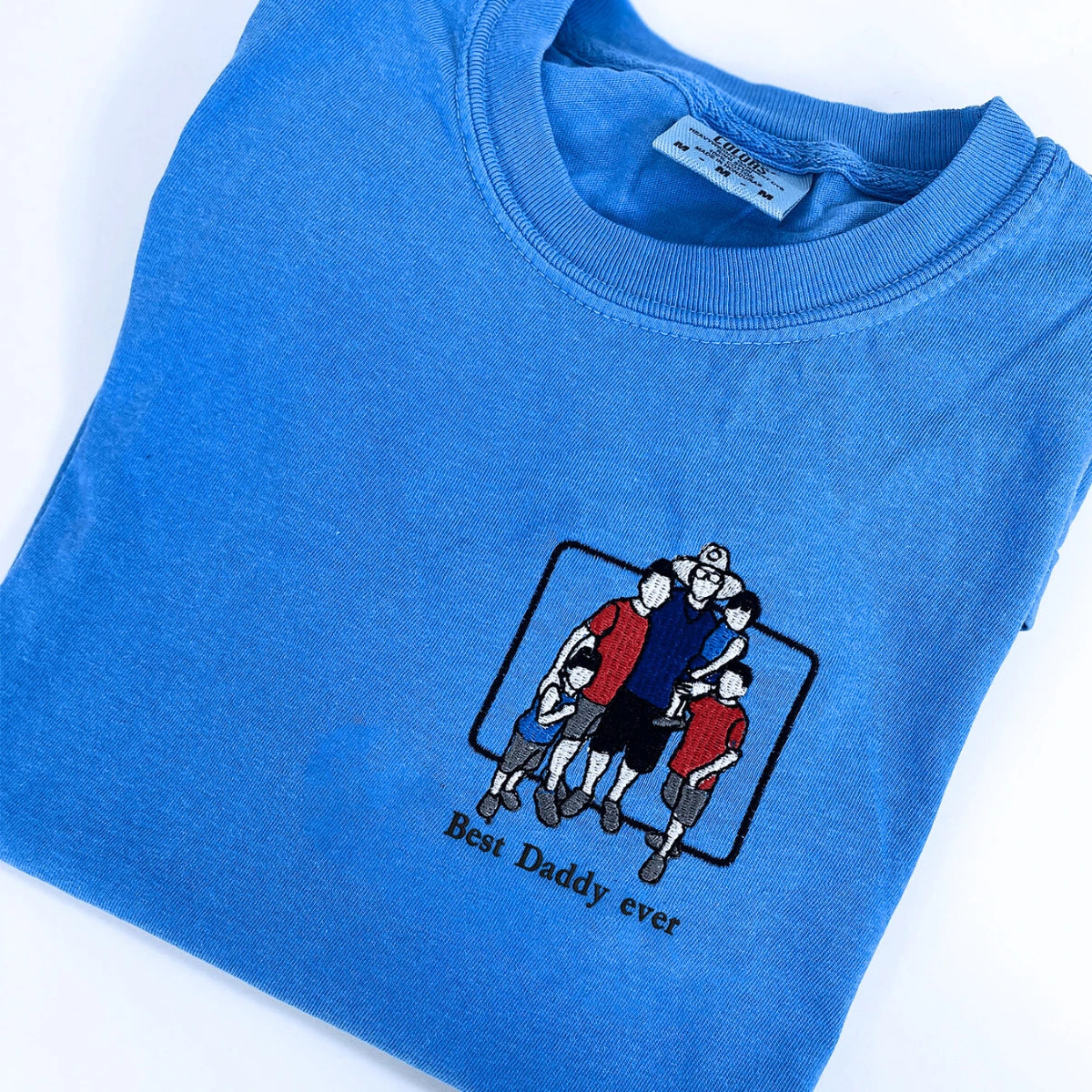 First Fathers Day Gift Idea with Custom Embroidered Comfort Color® T-Shirt