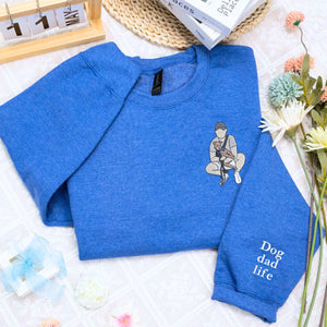 Heather Dark Royal Dog Dad Life Sweatshirt, a meaningful and cozy gift for dog dad