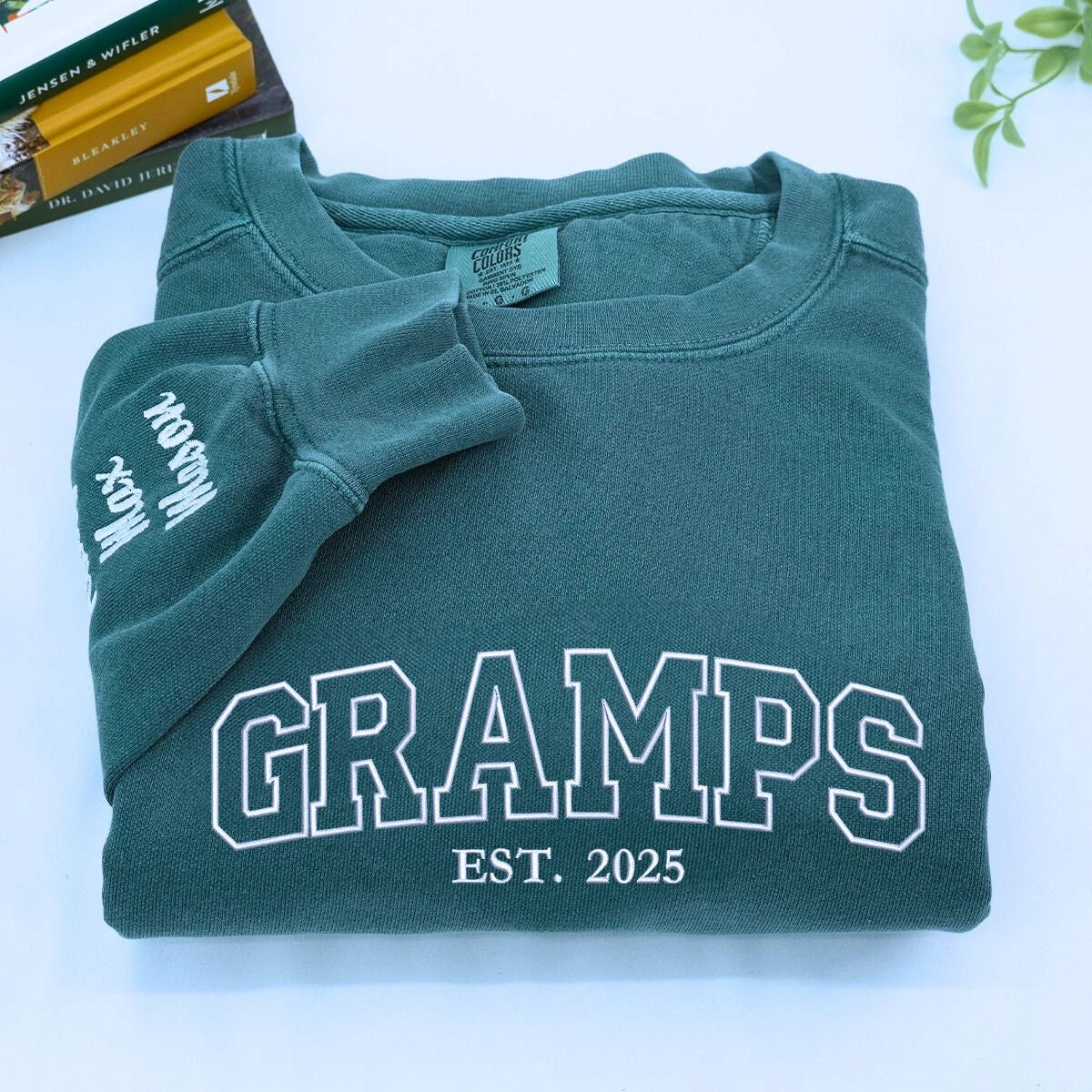 Comfort Colors Pawpaw EST T-Shirt or Sweatshirt, Personalized Embroidered Gift for Grandpa Pawpaw