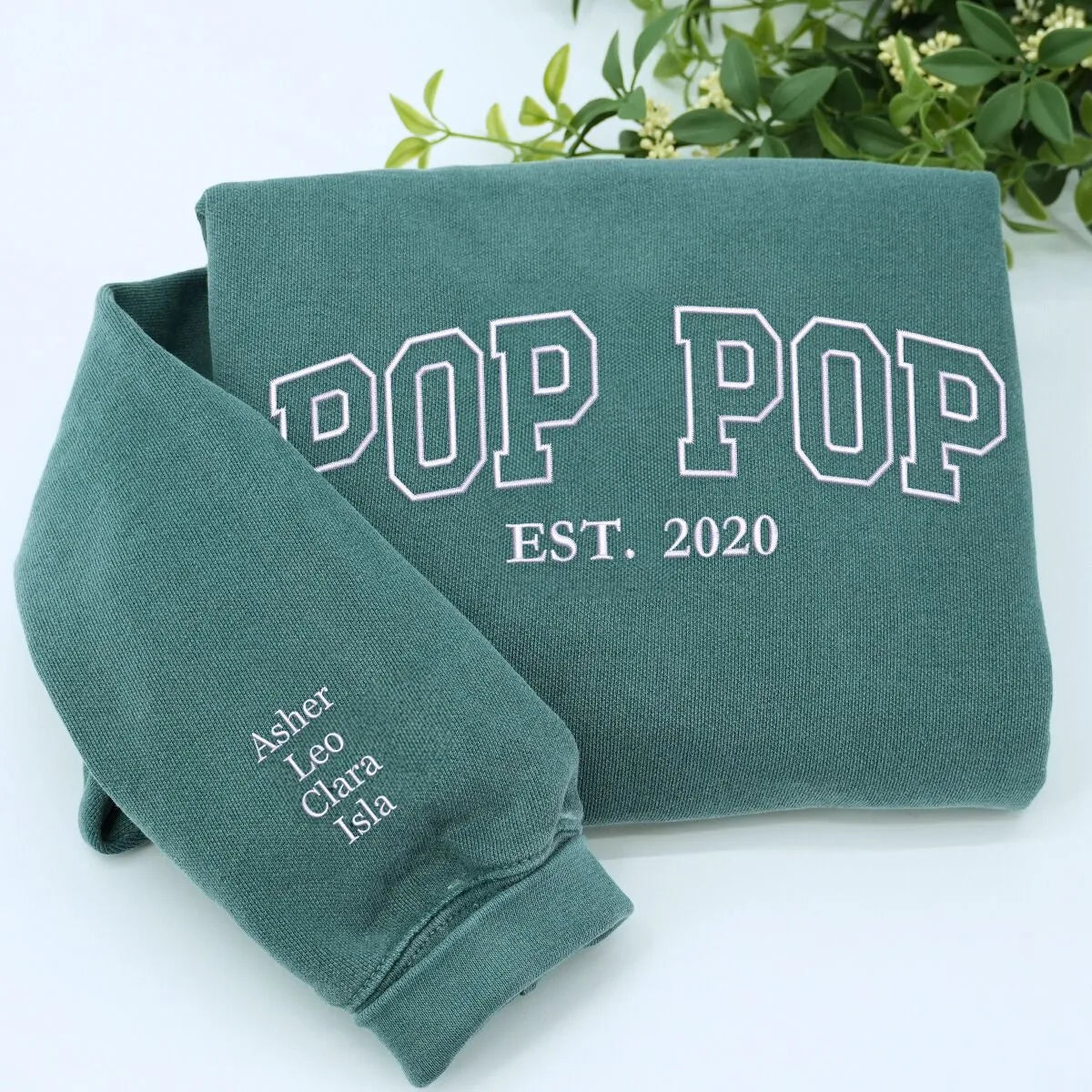 Comfort Colors Custom Dada EST T-Shirt or Sweatshirt, Personalized Embroidered Gift for Dada Dad Father's Day