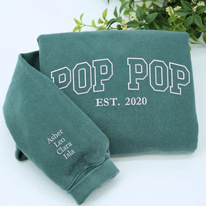 Pop Pop Sweatshirt / Hoodie, Custom Embroidered Grandpa Gifts for Birthday & Christmas