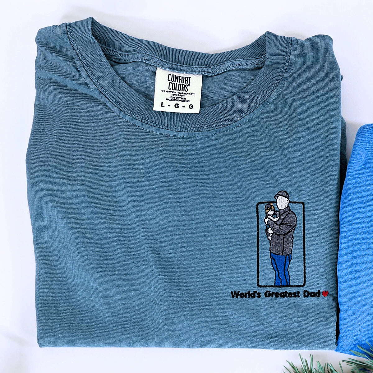 First Fathers Day Gift Idea with Custom Embroidered Comfort Color® T-Shirt