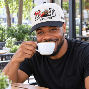 Custom Boy Dad Portrait Snapback Hat - Embroidered Varsity Style and Est Year, Dad and Son Gifts