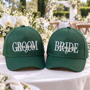Matching Bride and Groom Snapback Hat - Embroidered Cap for Couple, Wedding Party Favor Gifts