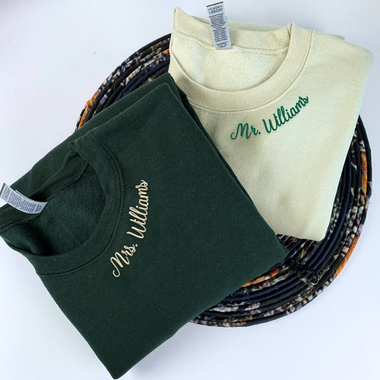 Personalized Unique Bridal Shower Gifts for Your Best Friend with Future MRS Sweatshirt Embroidered