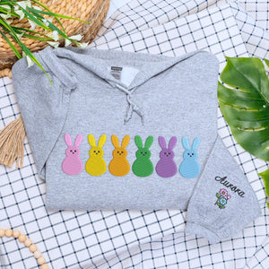 Bunny Sweatshirt or Hoodie, Custom Embroidered Easter Gift