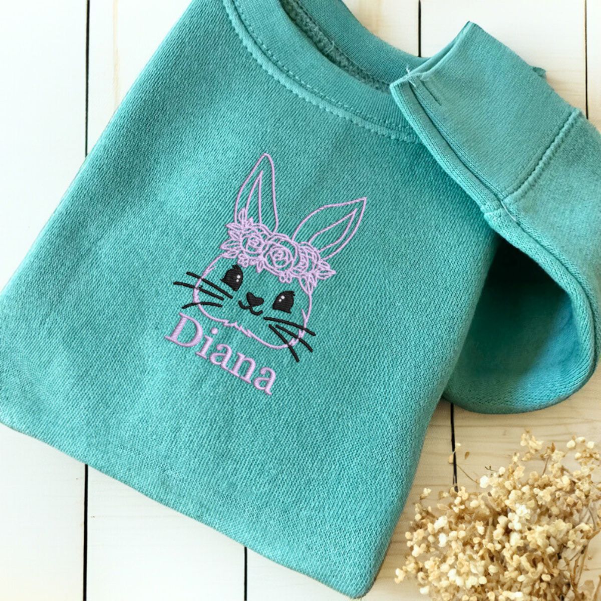 Toddler Bunny Sweatshirt or Hoodie, Custom Embroidered Easter Gift for Kids