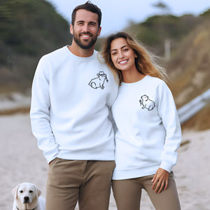 Capybara Couple Sweatshirt or Hoodie Matching, Custom Embroidered Valentines Gifts for Him