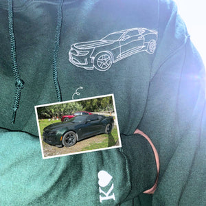 Personalized Birthday Gifts for Car Guys with Car on Hoodie or Sweatshirt - Embroly