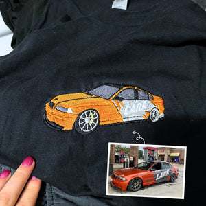 Personalized Birthday Gifts for Car Guys with Car on Hoodie or Sweatshirt - Embroly