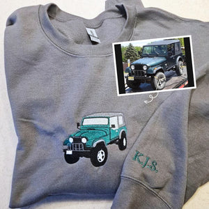 Personalized Birthday Gifts for Car Guys with Car on Hoodie or Sweatshirt - Embroly