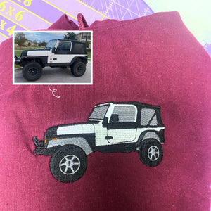 Custom Embroidered Car Hoodie, Sweatshirt, Personalized Car Gifts for Him - Embroly