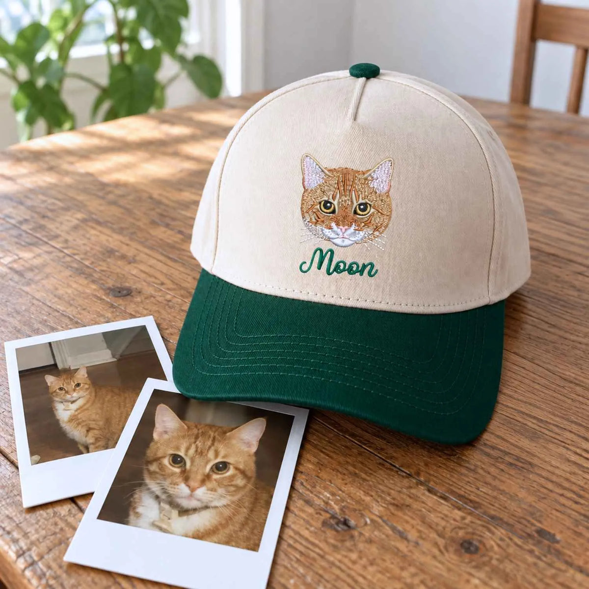 Custom Cat Dad Snapback Hat, Embroidered Cat Portrait from Photo Cap, Cat Dad Gifts from Wife