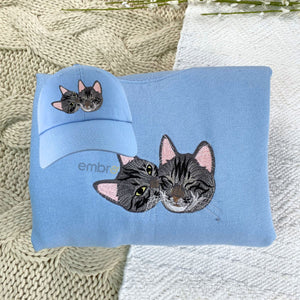 Cat Lover Twin Pack: Embroidered Sweatshirt & Hat