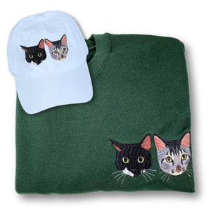 Cat Lover Twin Pack: Embroidered Sweatshirt & Hat