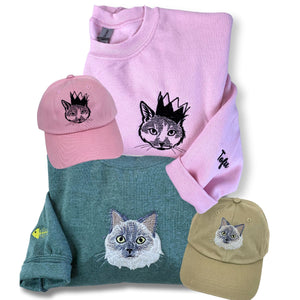 Cat Lover Twin Pack: Embroidered Sweatshirt & Hat