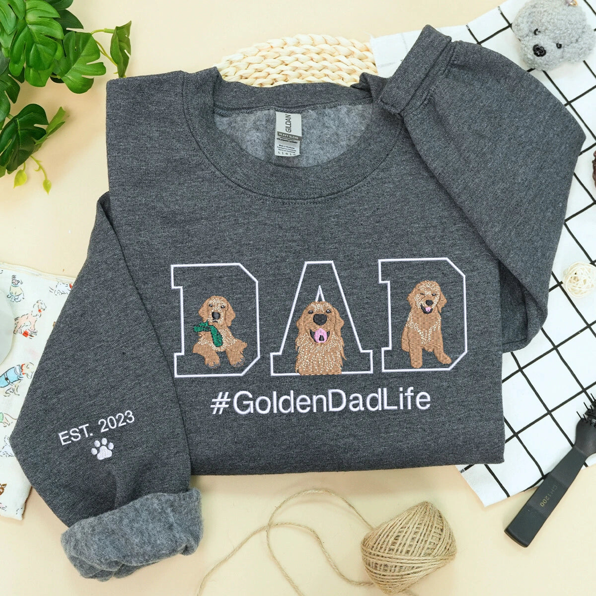 Charcoal Dog Life Sweatshirt, a meaningful and cozy gift for dog mom dog dad