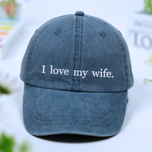 I love my wife charcoal hat, a funny gift for husband