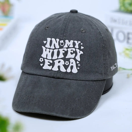 In My Wifey Era Hat, Personalized Embroidered Gift for Wife, Bride Baseball Cap