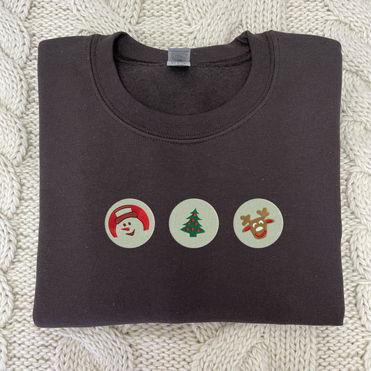 Embroidered Christmas Sweatshirt, Christmas Cookie Sweatshirt Crewneck or Hoodie