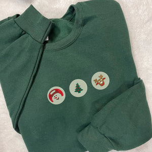 Embroidered Christmas Sweatshirt, Christmas Cookie Sweatshirt Crewneck or Hoodie