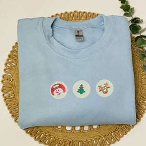 Embroidered Christmas Sweatshirt, Christmas Cookie Sweatshirt Crewneck or Hoodie